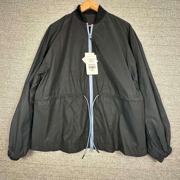 Fabletics Jackets & Blazers - Fabletics Women Sz M Jacket Willow Woven Reflective Black Balloon Sleeves Zip-Up